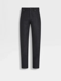 Black Wool and Cashmere Roccia Pants