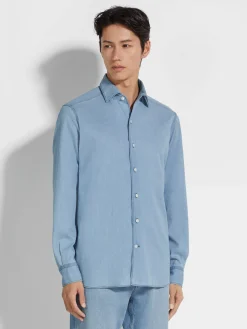 Bleached Cotton Denim Shirt