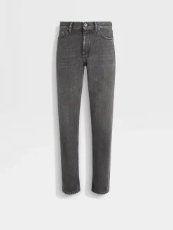 Blue Stone-washed Cotton Roccia Jeans