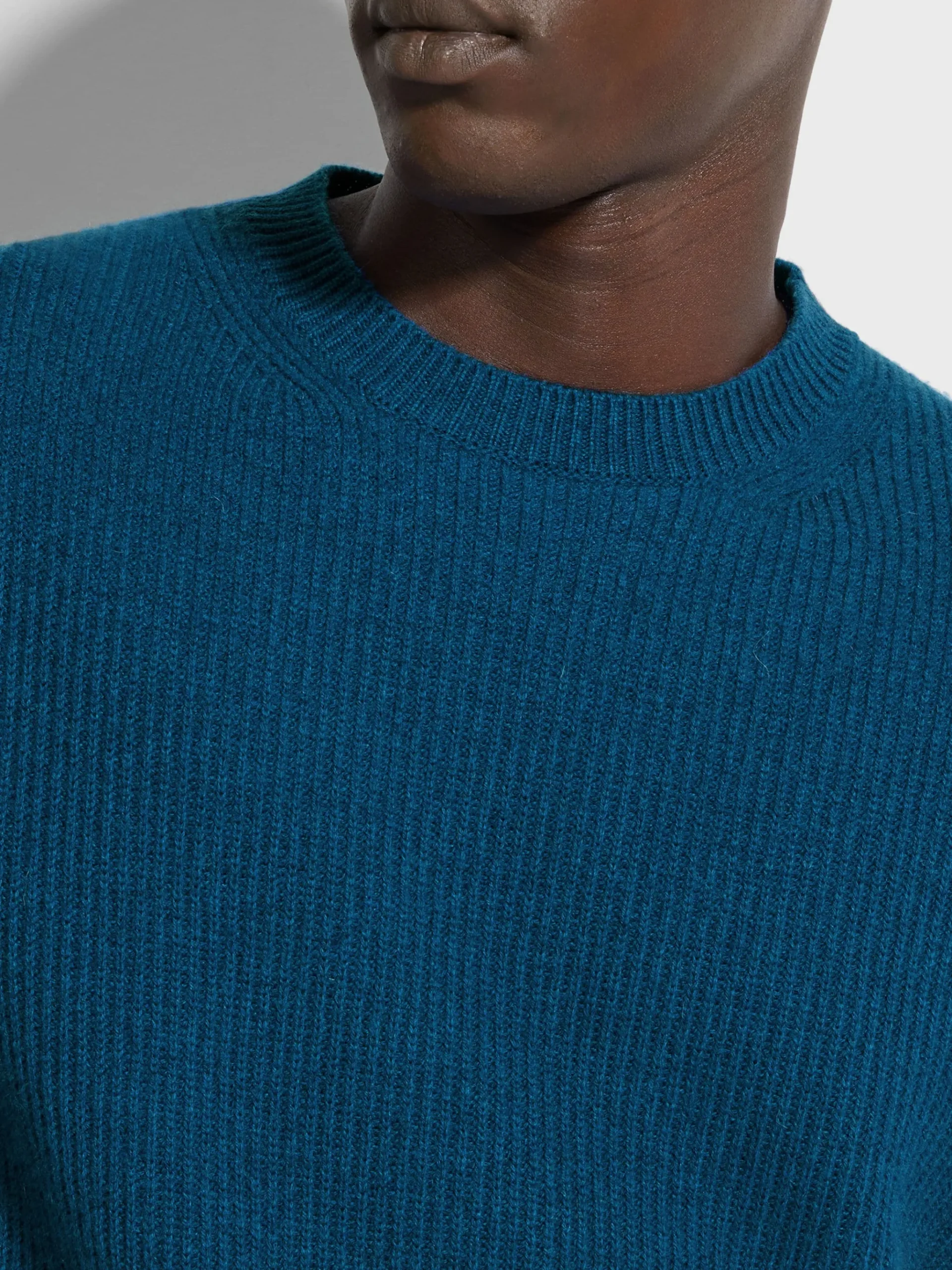 Bright Teal Blue Oasi Cashmere Crewneck