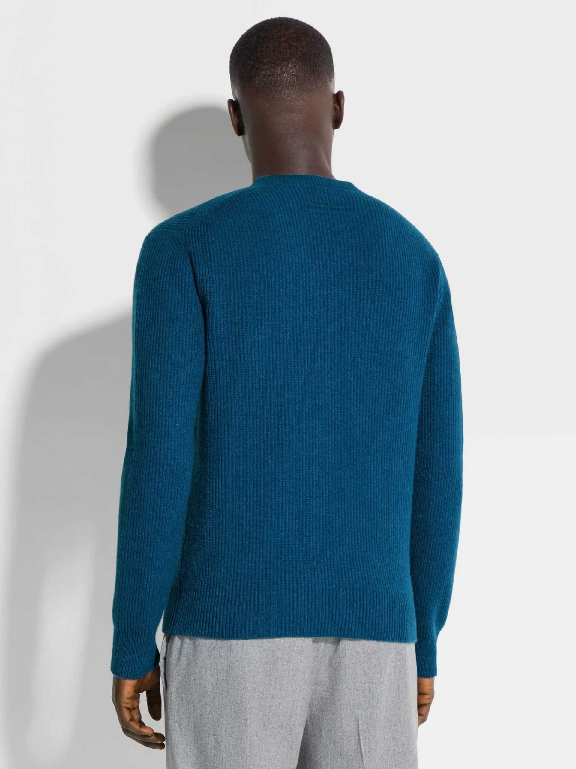 Bright Teal Blue Oasi Cashmere Crewneck