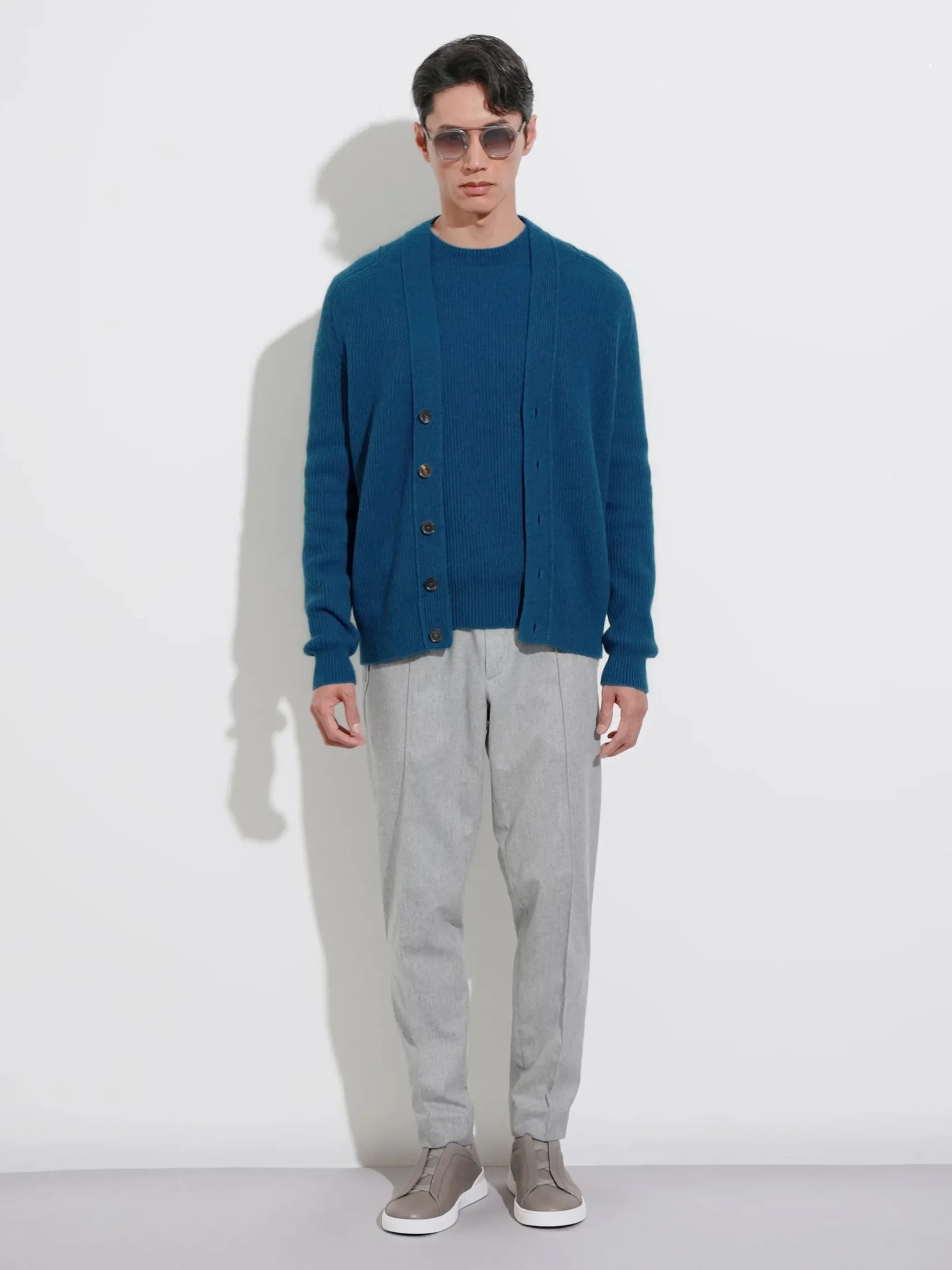 Bright Teal Blue Oasi Cashmere Crewneck