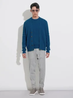 Bright Teal Blue Oasi Cashmere Cardigan