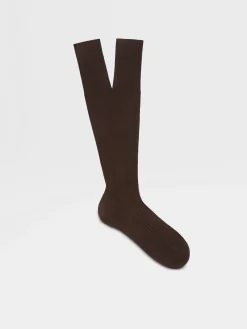 Brown Cotton Socks