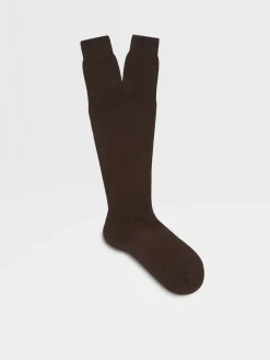 Brown Cotton Socks