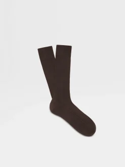 Brown Cotton Socks