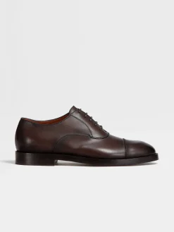 Brown Leather Torino Oxford Shoes