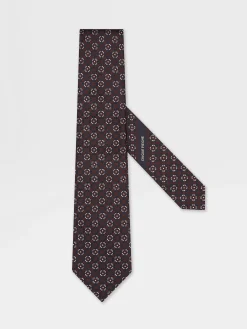 Burgundy CINQUE PIEGHE Silk Tie