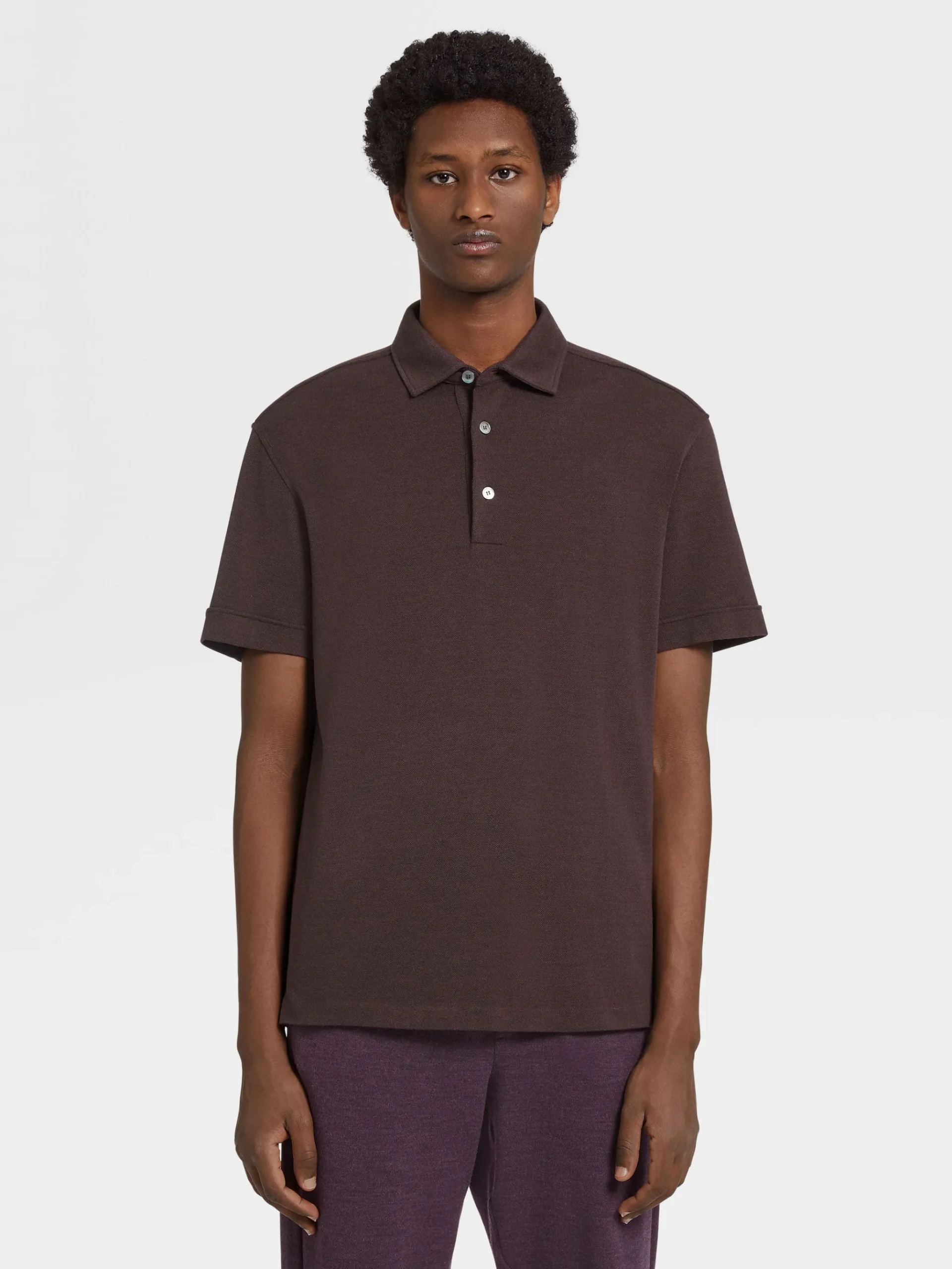 Burgundy Mélange 12milmil12 Wool Polo Shirt