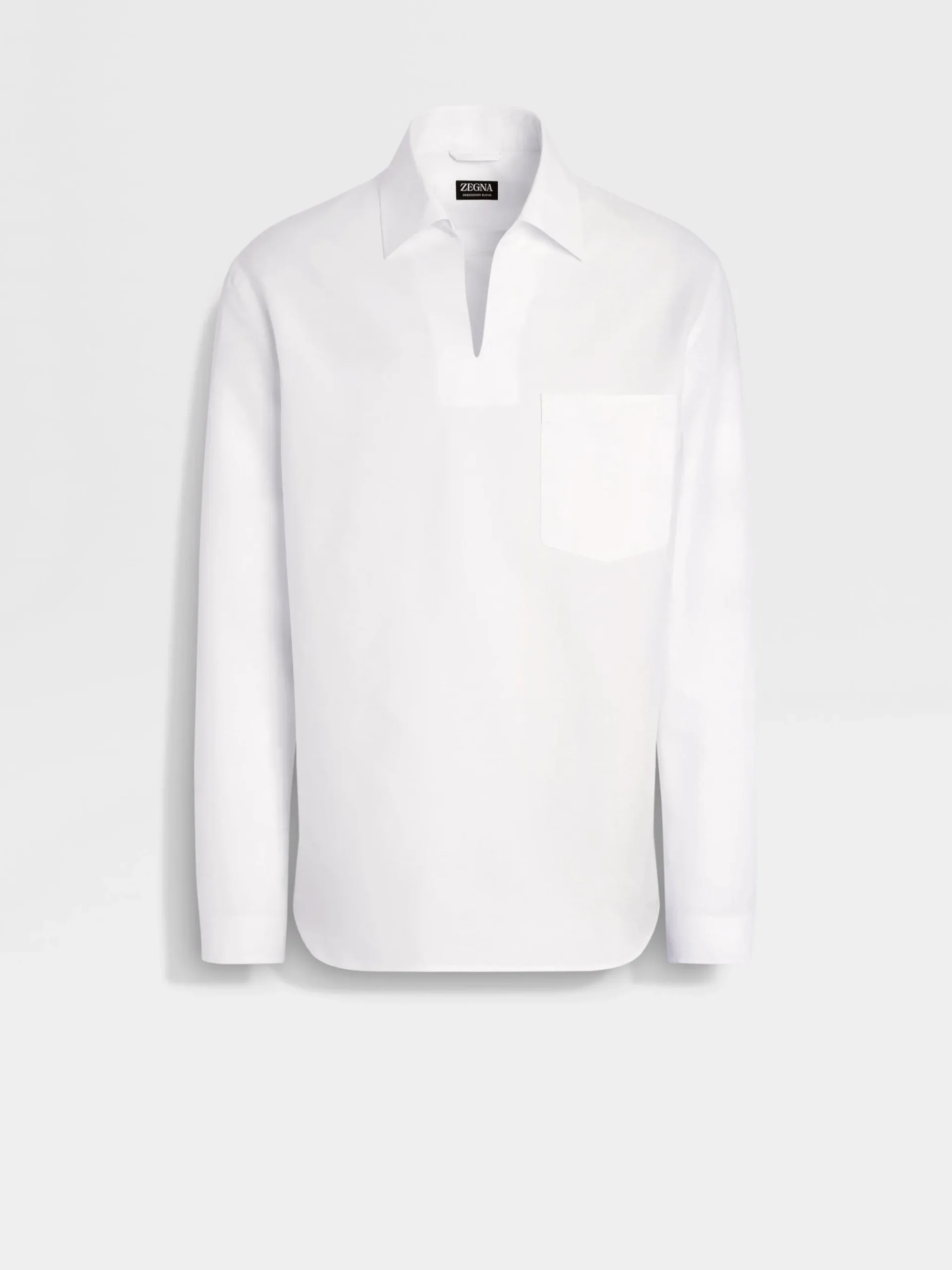 Crossover Blend Cotton Linen and Silk Polo Shirt