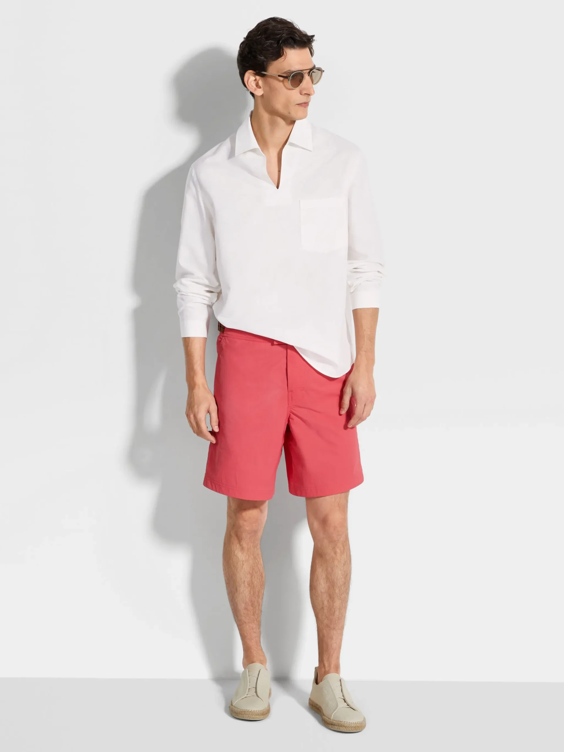 Crossover Blend Cotton Linen and Silk Polo Shirt