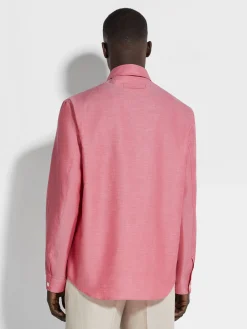 Crossover Blend Cotton Linen and Silk Polo Shirt