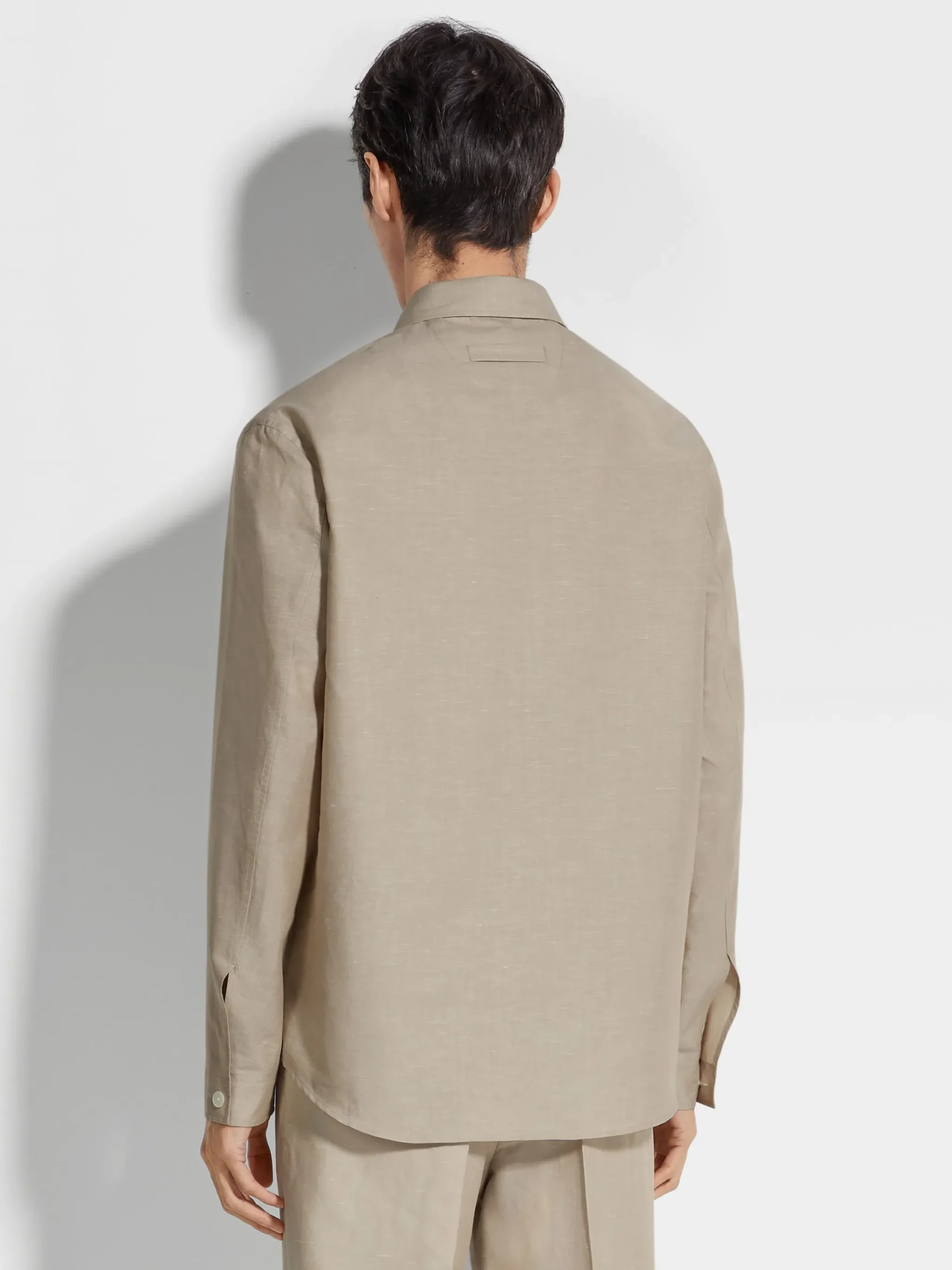 Crossover Blend Cotton Linen and Silk Polo Shirt