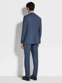 Dark Avio Blue Centoventimila Wool Suit