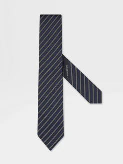 Dark Blue CINQUE PIEGHE Silk Tie