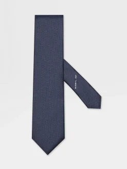 Dark Blue Natural Silk Tie