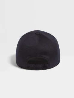 Dark Blue Oasi Cashmere Baseball Cap