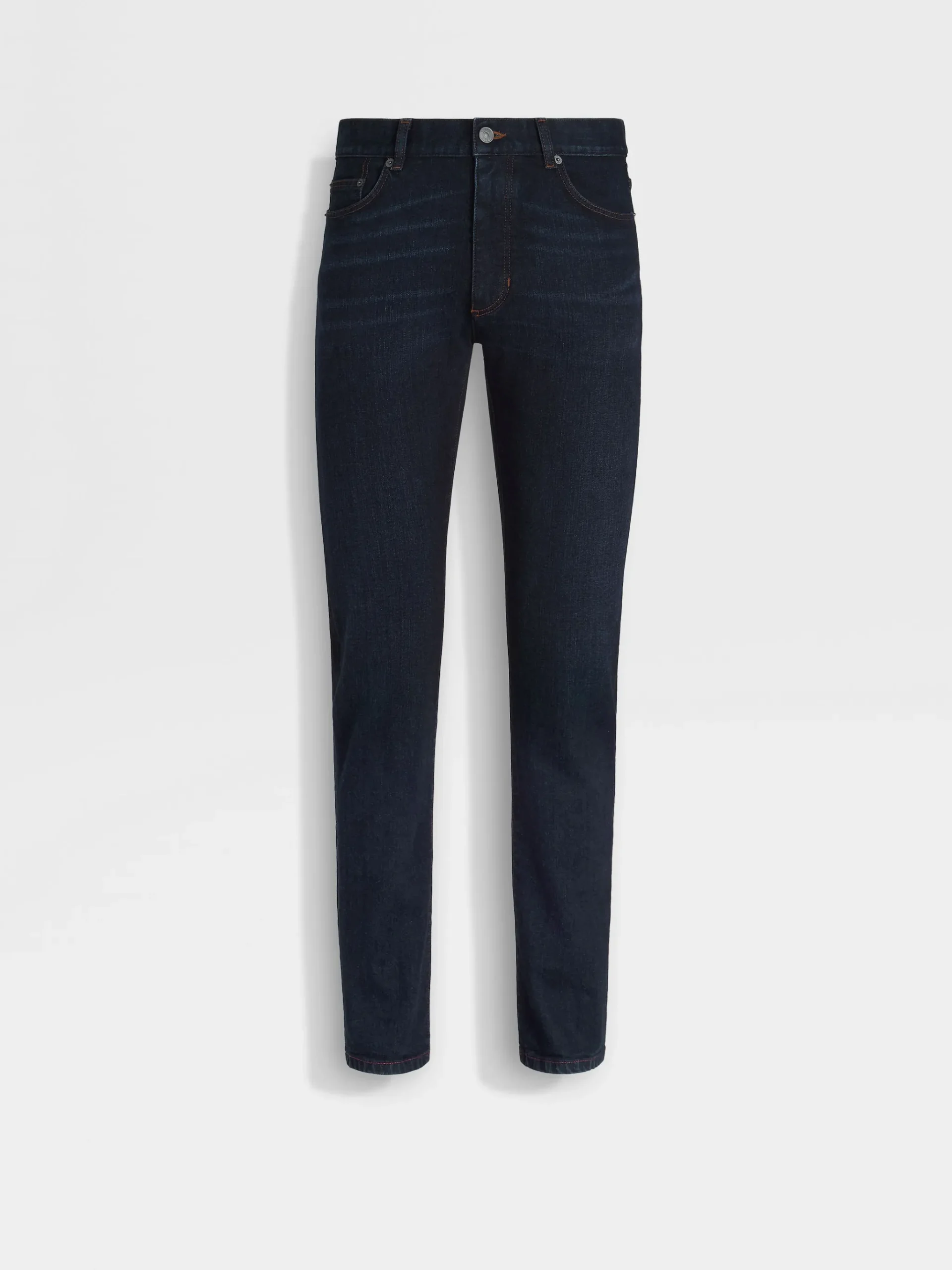 Dark Blue Rinse-washed Stretch Cotton Roccia Jeans