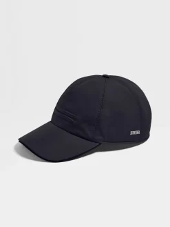 Dark Blue Technical Fabric Baseball Cap
