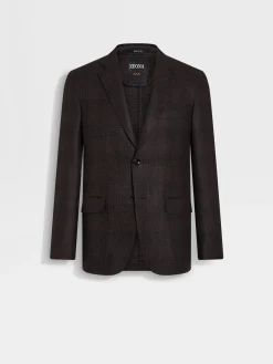 Dark Brown and Brown Silk and Cashmere Jacket