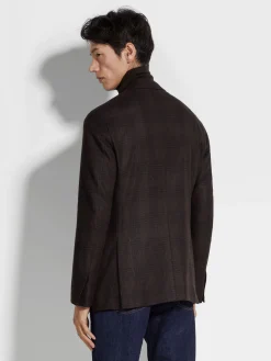 Dark Brown and Brown Silk and Cashmere Jacket
