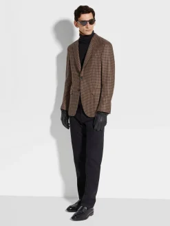 Dark Brown and Light Brown Cashmere and Silk Jacket