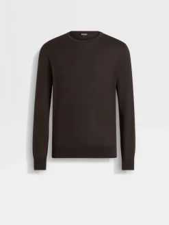 Dark Brown Cashseta Crewneck