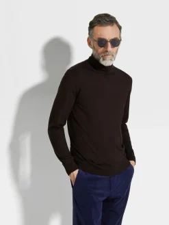 Dark Brown Cashseta Turtleneck