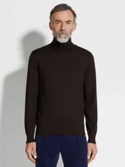 Dark Brown Cashseta Turtleneck