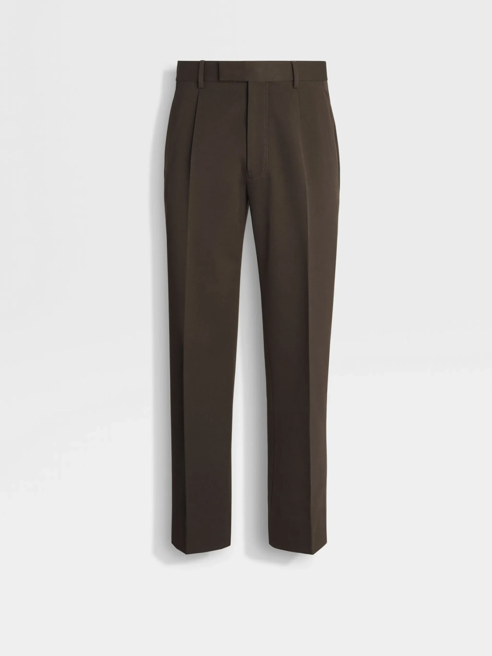 Dark Brown Cotton and Wool Pants