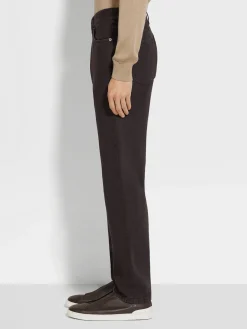 Dark Brown Cotton Roccia Jeans