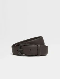 Dark Brown Leather Belt