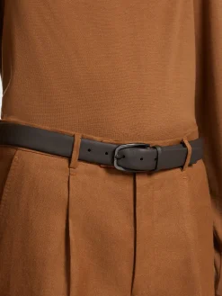 Dark Brown Leather Belt