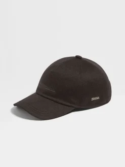 Dark Brown Oasi Cashmere Baseball Cap