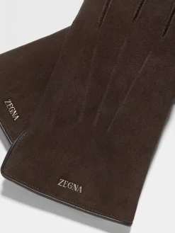 Dark Brown Suede Gloves