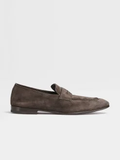 Dark Brown Suede L'Asola Loafers