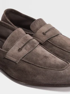 Dark Brown Suede L'Asola Loafers