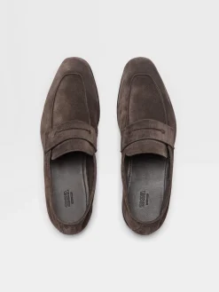 Dark Brown Suede L'Asola Loafers