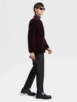 Dark Burgundy Cotton Evening Jacket