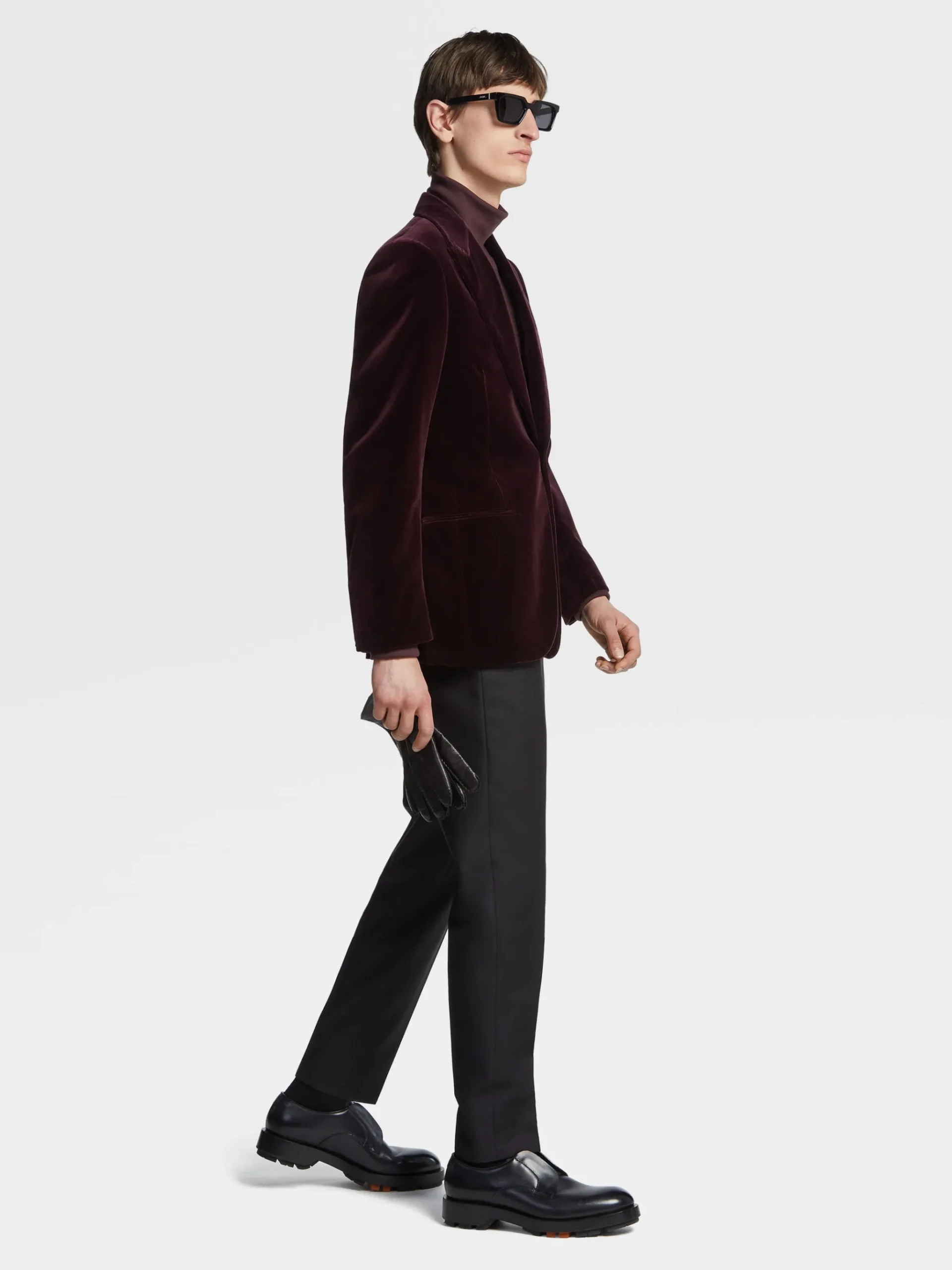 Dark Burgundy Cotton Evening Jacket