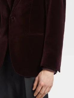 Dark Burgundy Cotton Evening Jacket
