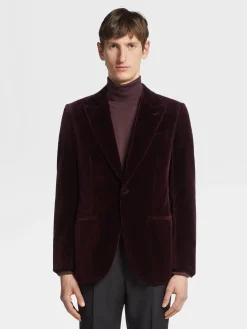 Dark Burgundy Cotton Evening Jacket