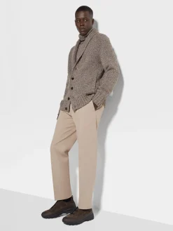 Dark Foliage and Taupe Oasi Cashmere Cardigan