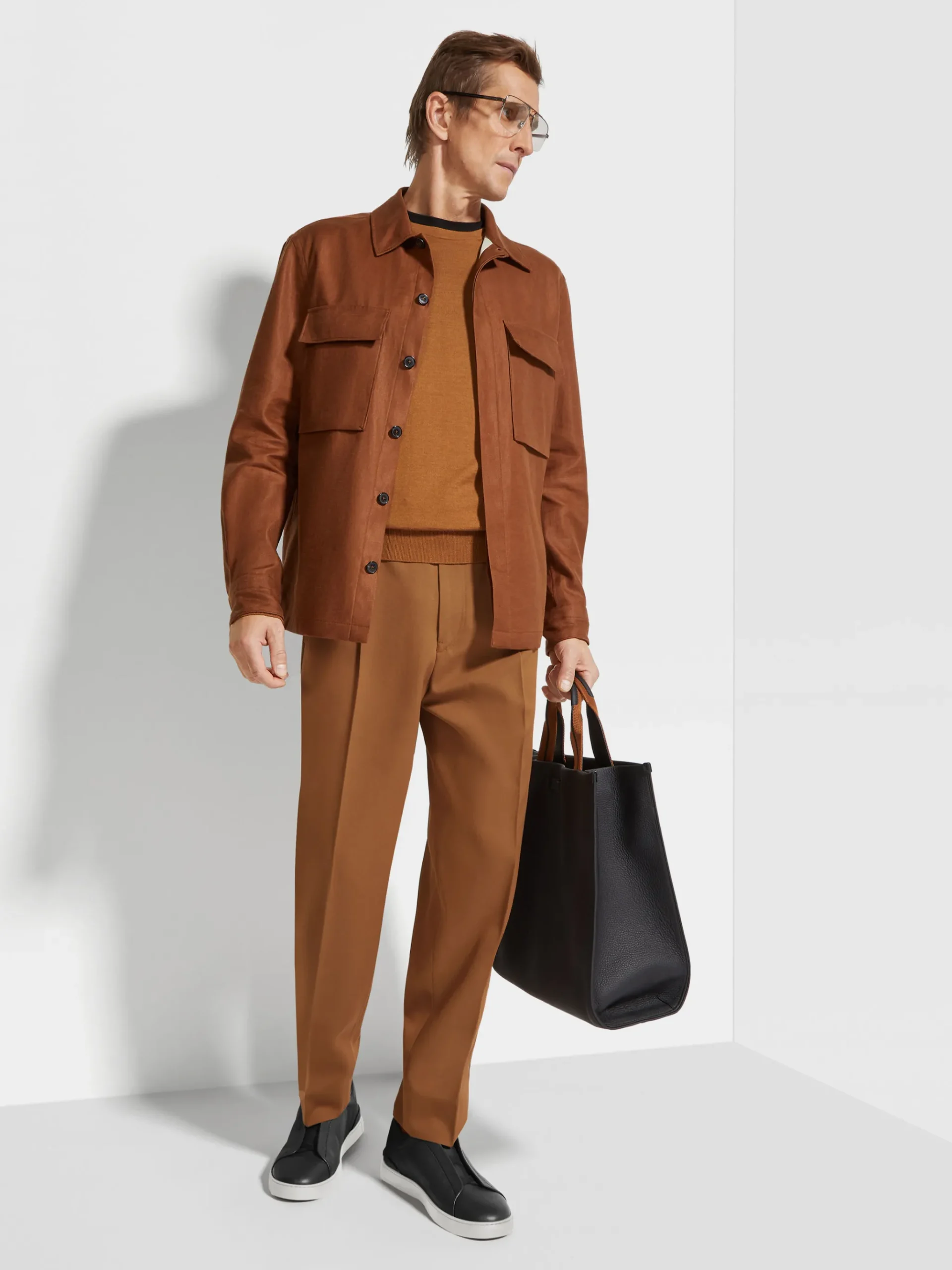 Dark Foliage Cotton and Wool Pants