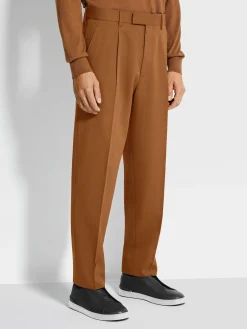 Dark Foliage Cotton and Wool Pants
