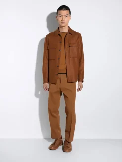Dark Foliage Cotton and Wool Pants