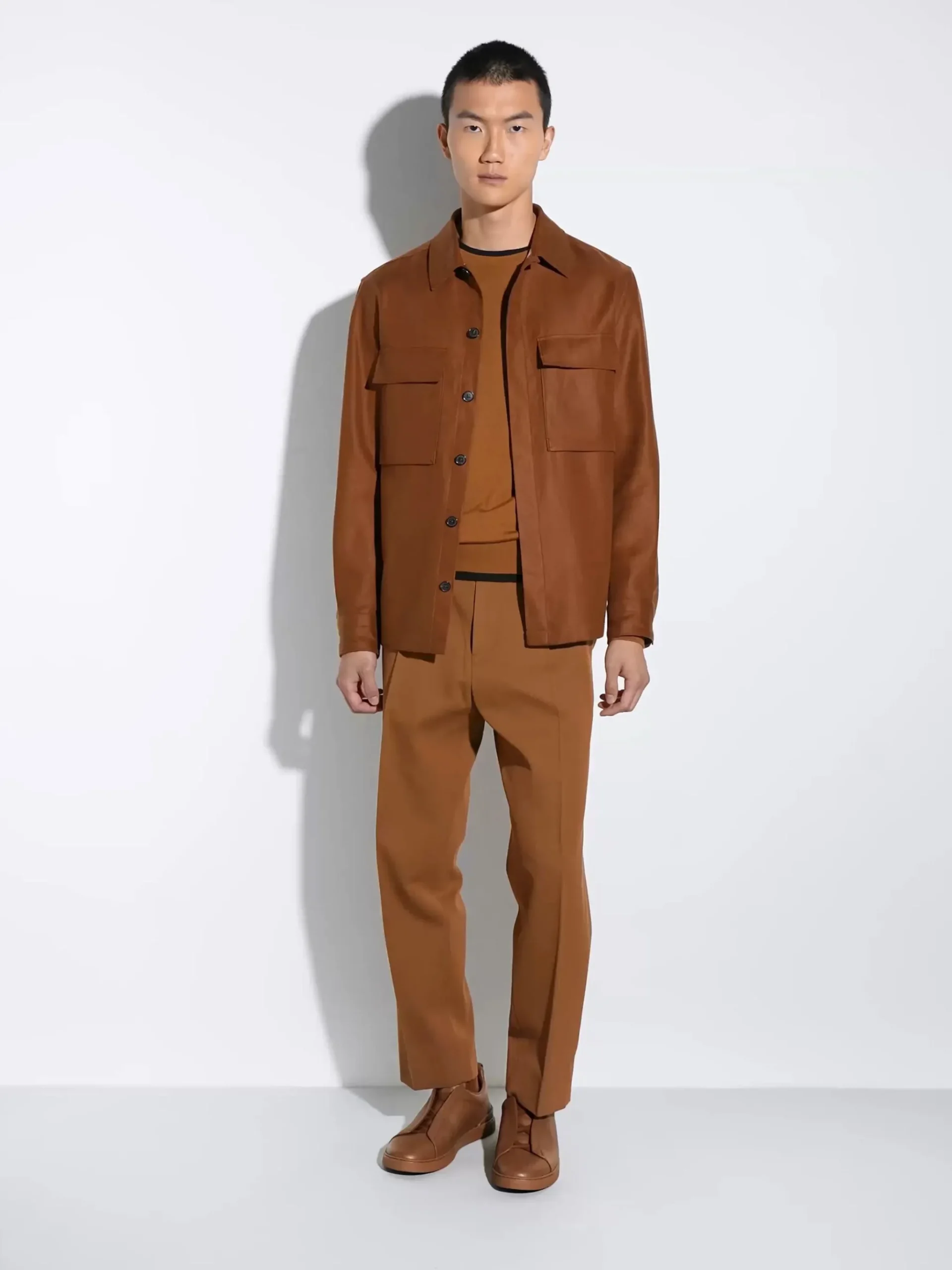 Dark Foliage Cotton and Wool Pants