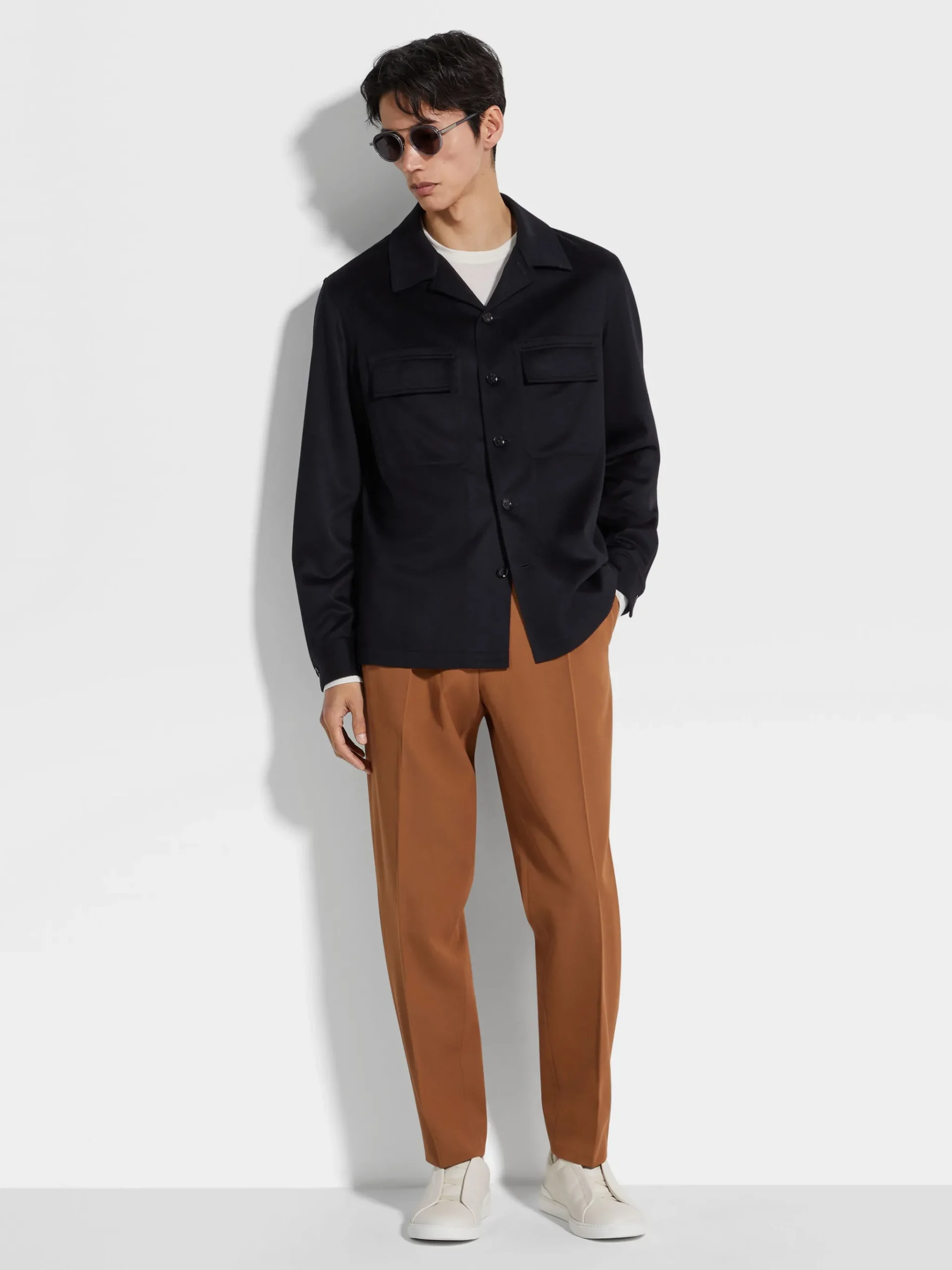 Dark Foliage Cotton and Wool Pants