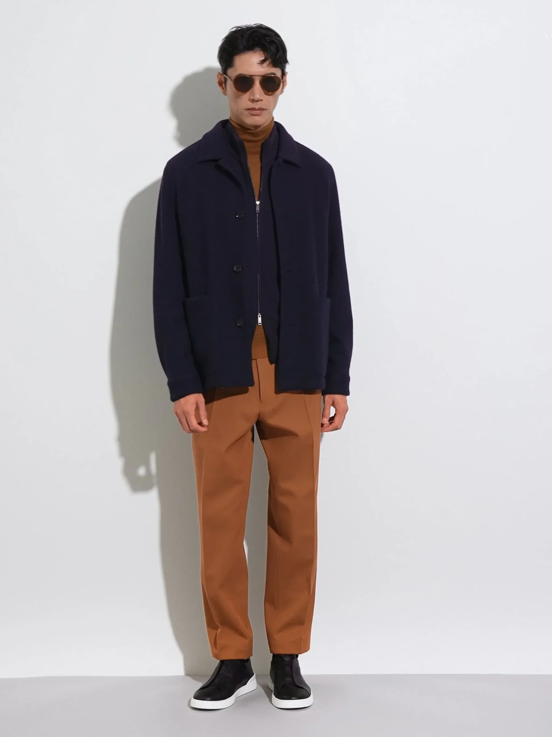 Dark Foliage Cotton and Wool Pants