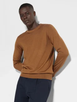 Dark Foliage Mélange Cashseta Crewneck